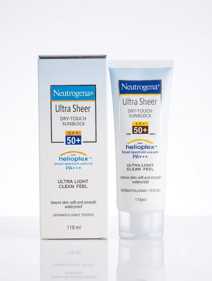 Neutrogena Ultra Sheer Dry-Touch Sunblock SPF 50+ PA+++ – Lightweight Broad Spectrum Sunscreen (118ml)