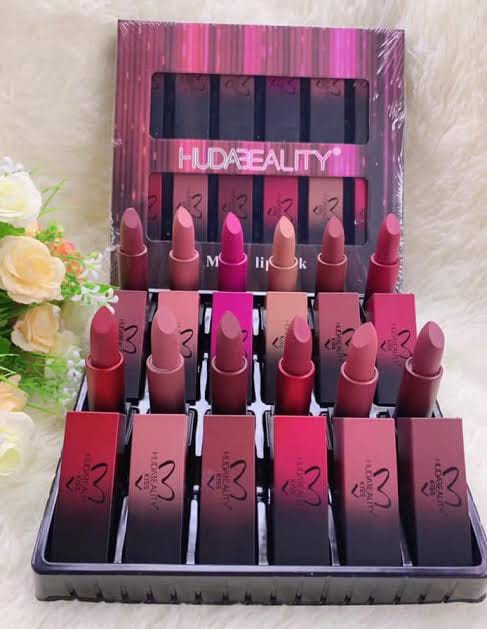Huda Beauty Matte Bullet Lipstick Set – Pack of 12 Long-Lasting Highly Pigmented Lipsticks