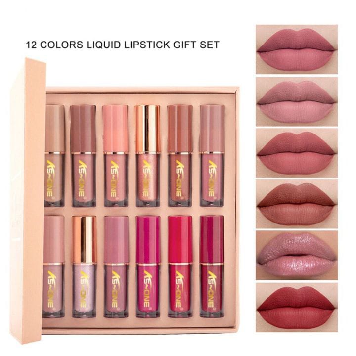 12 Colors Liquid Matte Lipstick Gift Set – Long-Lasting Waterproof Lip Color Collection