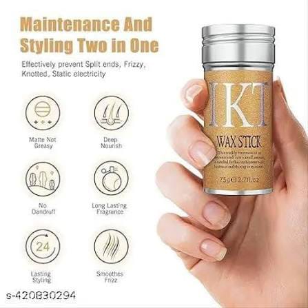 IKT Hair Wax Stick – Long-Lasting Flyaway Control &amp; Hair Styling Stick with Beeswax, Avocado Extract &amp; Glycerin (75g)