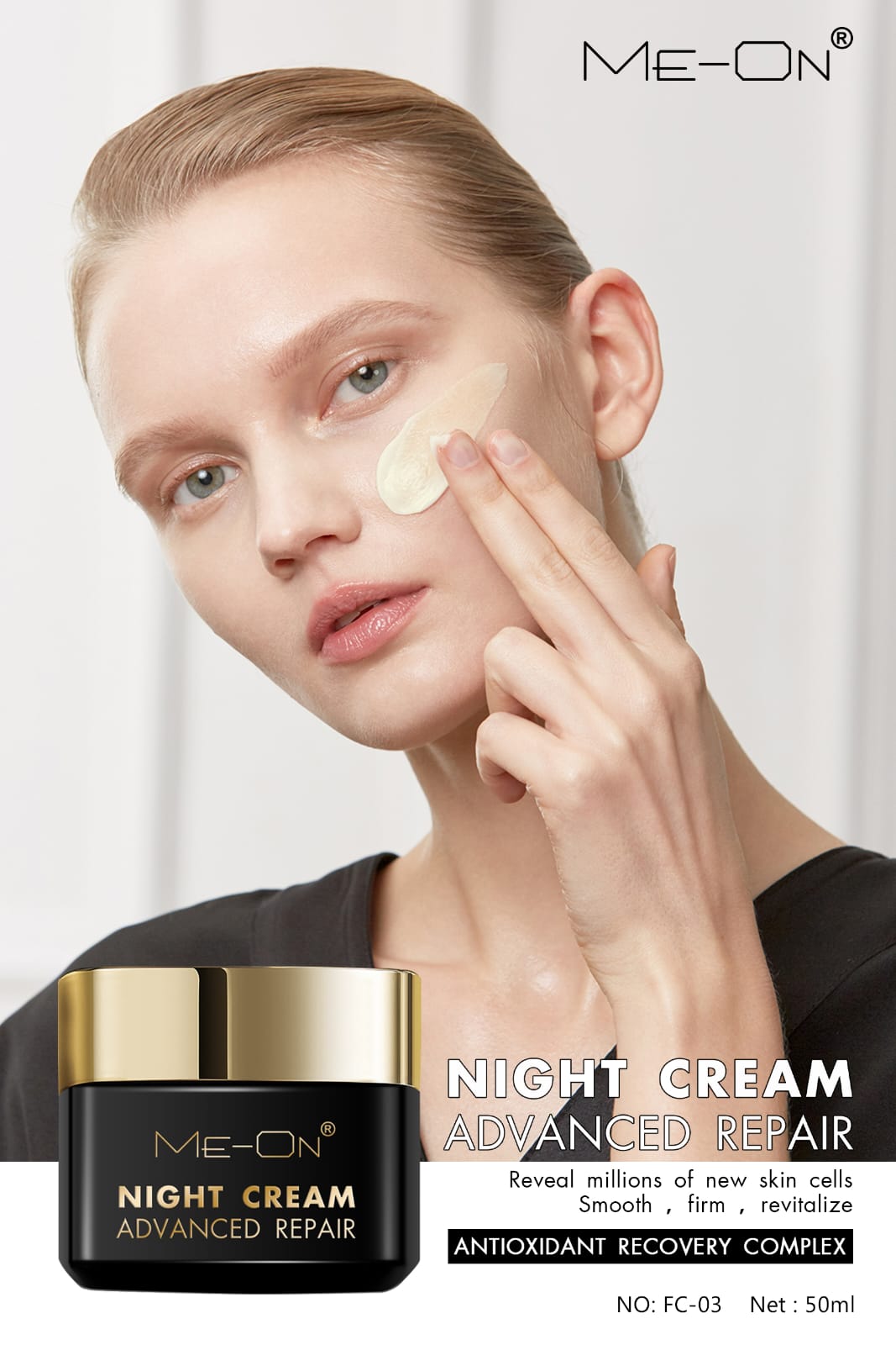 ME-ON Advanced Repair Night Cream – Overnight Hydrating &amp; Revitalizing Face Moisturizer with Antioxidant Recovery Complex (50ml)